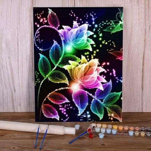 Colored Flowers Coloring By Numbers Painting Complete Kit Oil Paints 50*70 Picture By Numbers Photo Wall Paintings Handiwork