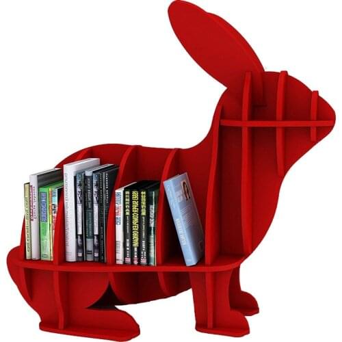 Rabbit-Shaped Children Book Rack Bookcase Storage Shelve Childrens Bookshelf For Home Shop Kindergarten School Decoration