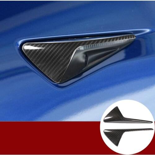 Auto Accessories For Tesla Model 3 2017-2019 model S model X ABS Carbon Fiber Side Camera Protection Cover Exterior Accessories