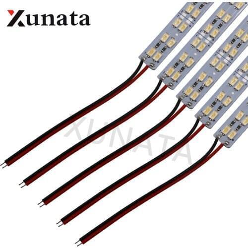 5630 Double Row LED Hard Bar Light Aluminium Rigid Strip Cool White 50cm 72LEDs 12V LED Light Lamp 5PCS