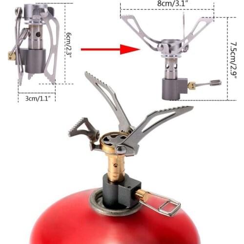 Furnace Gas Burner Cooker Outdoor Ultra-light Camping Folding Mini Gas Stove Cooking Burner 3000W 45g Pocket Picnic Survival