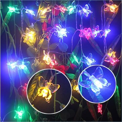 YIYANG Butterfly Fiber Optic String Light 4M 40Leds Outdoor Garden String Light Fairy Garland Lawn Patio Wedding Light
