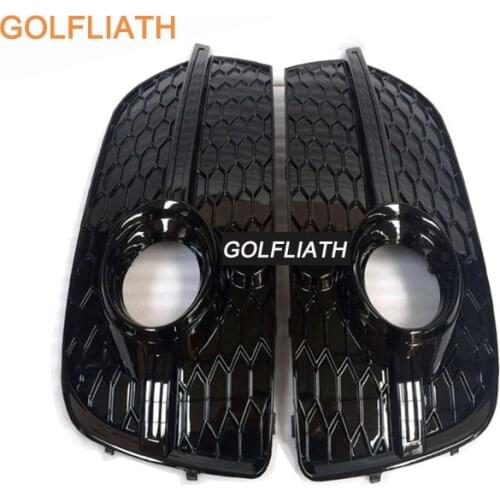 GOLFLIATH Q3 RSQ3 Style bright black ABS Front Fog light Grille honeycomb Grill For Audi Q3 Hatchback 2013-2015