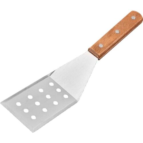 MagiDeal BBQ Grill Spatula Chopper Scraper Perforated Turner Griddle Teppan