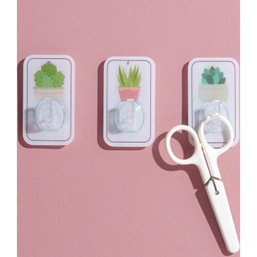 Cute Glue PVC Seamless Multi-Purpose Hook Bearing Seamless Self Adhesive Hook Waterproof Strong Stick Hook Kitchen Wall Hanger