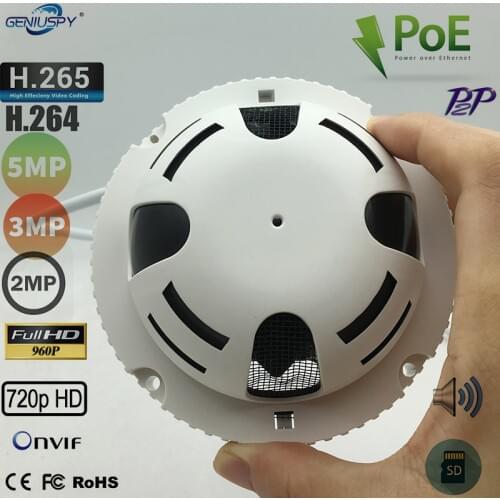 Geniuspy Sony Imx335 5MP 3MP 1080p 960p 720p Dome Audio RTSP POE Pin Hole Mini Ip Camera TF Card Slot P2p Onvif Home Indoor