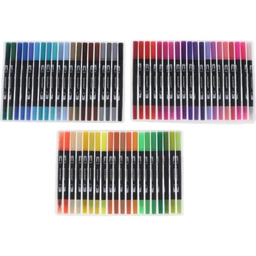 24 36 60 100 120 Pens Set Watercolor Brush Pens Dual Tip Art Marker Non-toxic