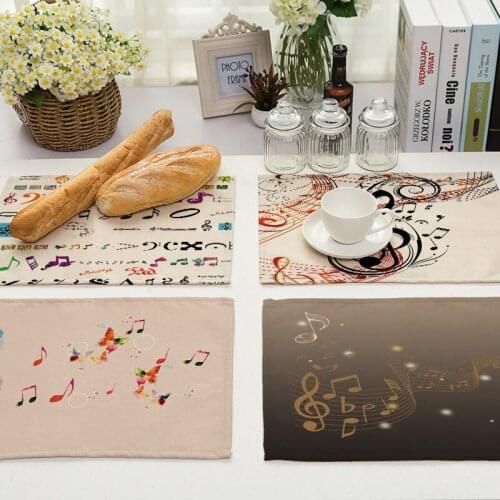 Musical note table mats for dining table kitchen accessories placemats kitchen paper placemats for table table cloth set Table
