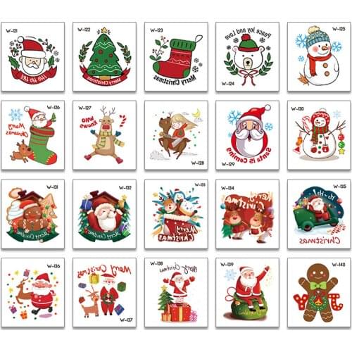 New Year Christmas Tattoo Sticker for Children Body Arm Temporary Tattoo Fake Cartoon Tattoo Waterproof
