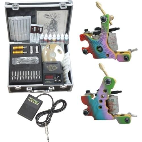 Tatoo equipment with case professional complete tattoo kit cosmetic superior cosmetic tattoo supplies