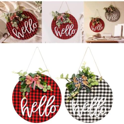 Easter Day Welcome Sign Wooden Sign Holiday Decor Crafts Pendant Rustic Front Door Hello Text for Farmhouse Porch