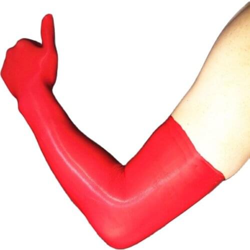 Sexy Women Lace Oil Glossy Long Finger Glove Sheer Seamless Smooth Shiny Long Glove Pantyhose Tights Gloves Fashion Candy Color
