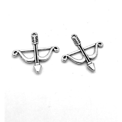 30pcs crossbow charms pendant 26x25mm antique silver ornament accessories jewelry making craft DIY base material