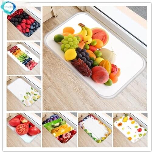 Fruit Pattern Door Mats Outdoor Anti-slip Carpet Kitchen Home Floor Mats Flannel Bedside Rugs Absorbent Bathroom Mat