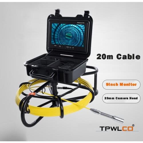 9inch LCD Screen Industrial Digital endoscope Borescope Sewer Inspection Camera with 23mm Waterproof Snake Camera 20 Meters