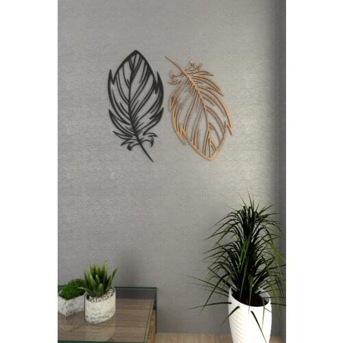Bird Feather Wood Decorative Wall Decor Modena Black