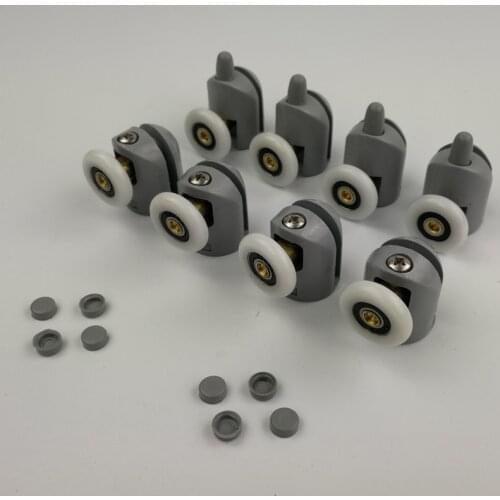 4pcs-8pcs/lot Copper Tie Rod And Plastic Material Shower Rooms Cabins Pulley Runners/Rollers/Pulleys,Diameter 23mm/25mm