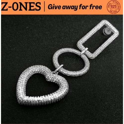 S925 sterling silver love round rectangle inlaid zircon long earrings luxury brand Monaco jewelry women gift