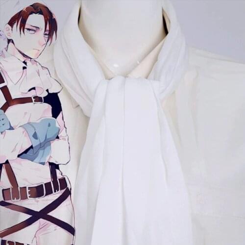 2Colors Attack on Titan Mikasa Levi Ackerman Scarf Cosplay Costume Shingeki no Kyojin Red / White Scarves Halloween Costume