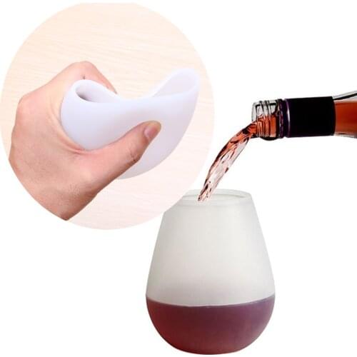 Silicone Cup Non-slip drop Portable Silicone Cup for Wine Juice Cola and Beer BBQ Cup Travel Glass Wine Glass Cup