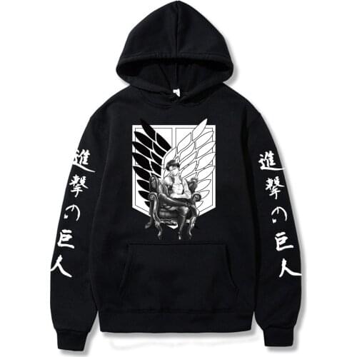 Anime Attack on Titan Printed Long Sleeve Hoodie Men Women Casual Sweatshirt Harajuku Tops