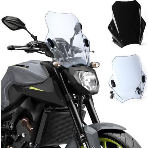 Universal Motorcycle Windshield Wind Deflector, with Adjustable Bracket, Compatible with BMW, Honda, Yamaha, Kawasaki, Suzuki