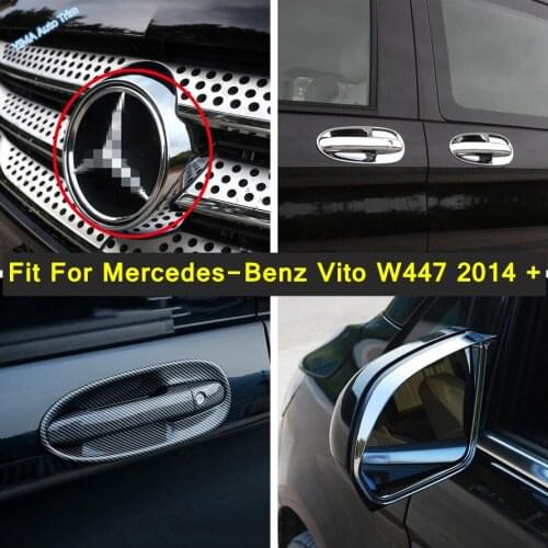 Exterior Parts For Mercedes-Benz Vito W447 2014 - 2021 Front Middle Logo / Rearview Mirror Rain Shade Rainproof Cover Trim ABS