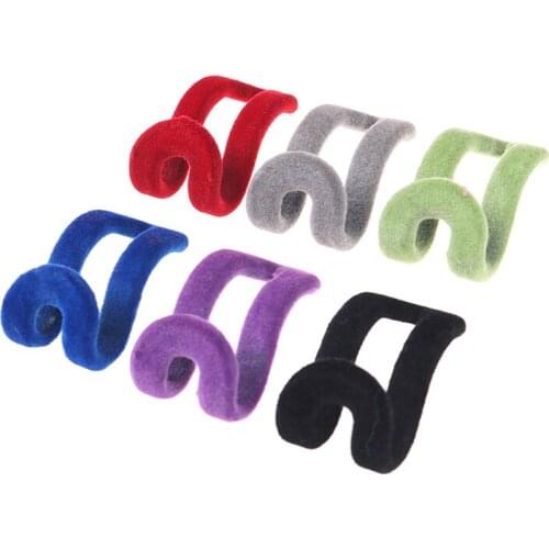 Cloth Hanger Hook Mini Flocking Clothes Holder Hook Closet Organizer x 10pcs