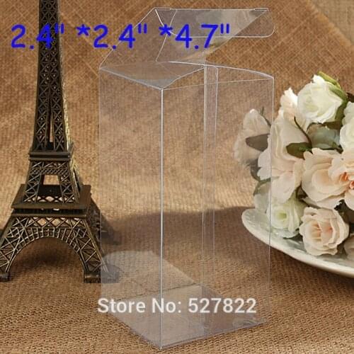 100pcs 6x6x12cm Clear PVC Packaging Box Clear Wedding Christening Return Gift Display Boxes Free Shipping
