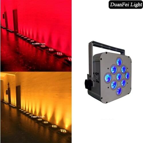 40 pcs 9x15w 5in rgbwa par wireless dmx flat par led wedding battery wash par led rgbaw