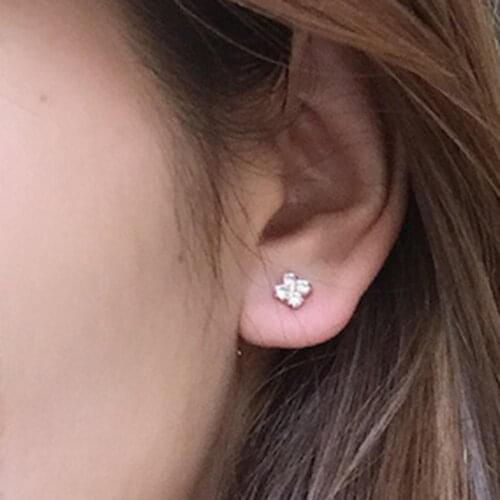 Fashion 5Pcs/1 Set Unique Ear Stud Exquisite Piercing Geometric-shaped Eye-catching Rhinestone Stud Earrings Ear Accessories