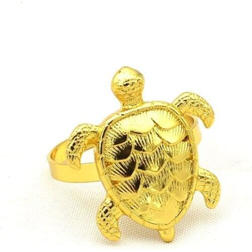 8pcs/lot Golden tortoise napkin link day party napkin button alloy napkin ring desktop decoration