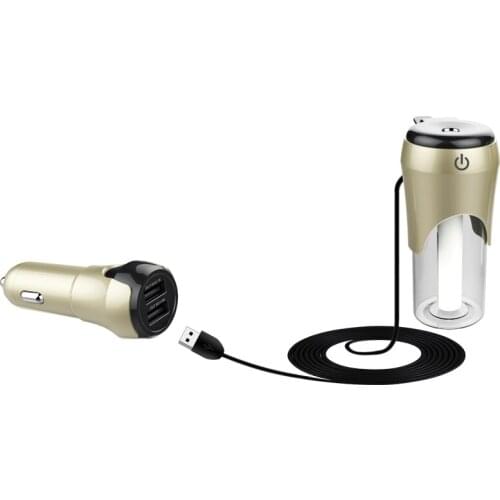 Mini Car Dual USB Charger Air Humidifier Air Freshener Adapted To Different Vehicles Has Auto Power-off Protection Function