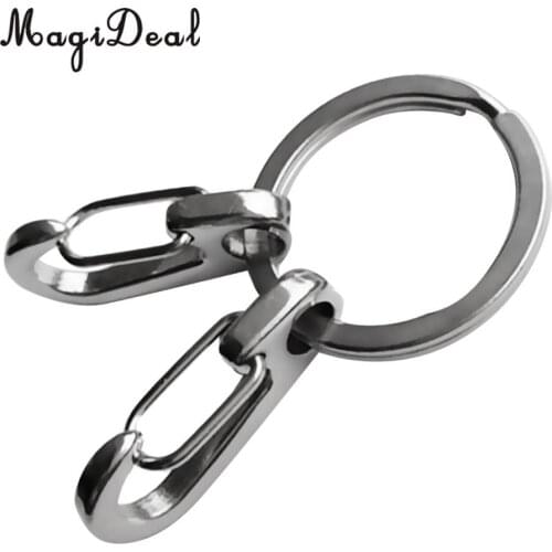 2 Pcs Stainless Steel Snorkeling Swimming Diving Quick Release Keychain Carabiner Snap Hook Quickdraw Clip with Key Chain