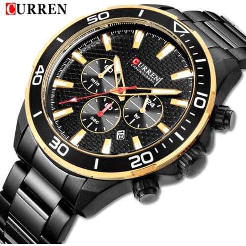 CURREN Mens Casual Sport Quartz Watches Men Fashion Luxury Watch Man Stainless Steel Waterproof Wristwatch Relogio Masculino