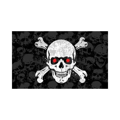 90x150 CM Black Pirate Skull Pile Crossbones Flag For Decoration
