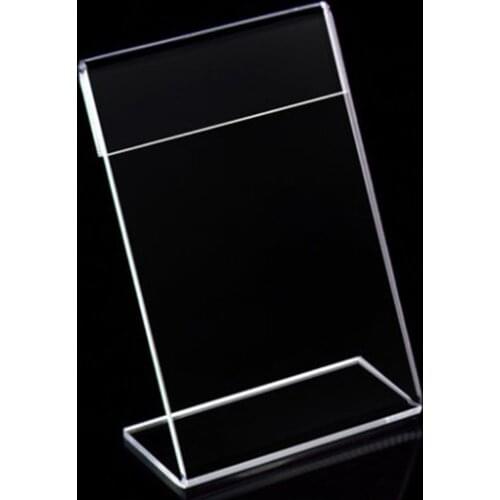 Card Holders Meeting Desk Label Card Frame Transparent L-shape Desk Sign Price Tag Label Display Stand Office Supplies