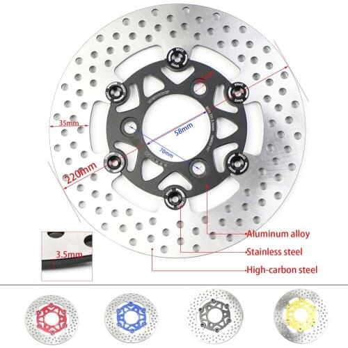 220mm Disc Brake Motorcycle Front Rear Wheel Caliper Rotor Disks Streetbike Dirtbike Pitbike ATV Bike for Honda Grom Kawasaki