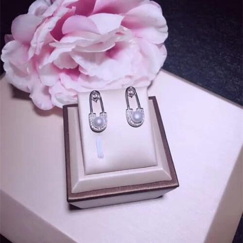 Designer Fashion 925 Sterling Silver Jewelry 3A Cubic Zirconia Party Pin Earring