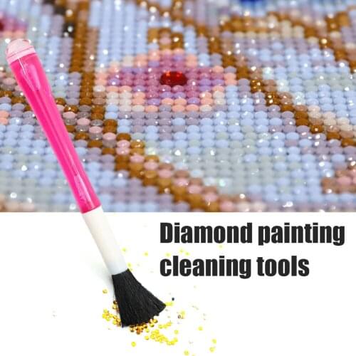 Dual-use Diamond Painting Point Drill Pen Embroidery Supply Arts Pens Sewing Accessories DIY Crafts Clean-up Sweep Brush