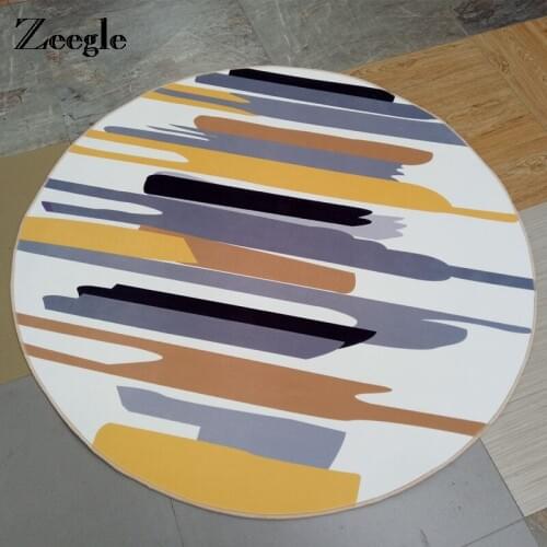 Zeegle European Classical Painting Round Carpet Parlor Living Room Mats Children Kids Bedroom Rug Welcome Floor Anti-Slip Mats