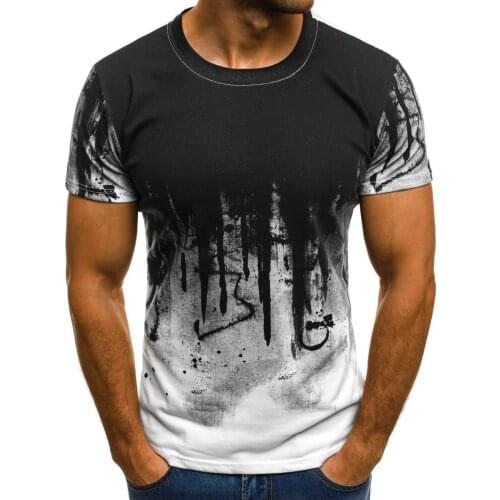 Hot Sale 3D Printed Ink Draw Pattern Casual T-Shirt Summer Breathable Cool Fashion Tops Tees Oversized O-Neck Tshirt For Men
