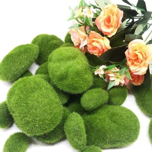 25 Pieces 2 Size Artificial Moss Rocks Decorative, Green Moss Balls For Floral Arrangements, Fairy Gardens And Crafting