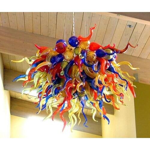 Custom Decorative Hand Blown Multi Color Glass Modern Art LED Pendant Lights