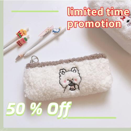 Korea Stationery Kawaii Plush Pencil Case Quality School Supplies School Pencilcases Cute Pencil Box Pencilcase Pencil Bag