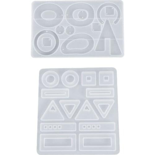 Crystal Epoxy Resin Mold Earring Ear Pendant Casting Silicone Mould DIY Crafts Jewelry Making Tools X4YA