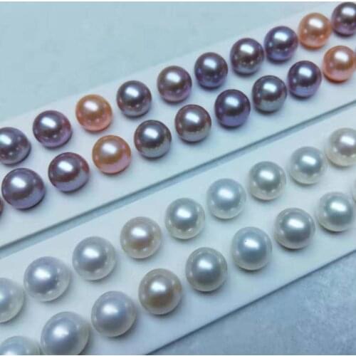Gorgeous lots 12pairs round freshwater pearl half hole various size 6-10mm