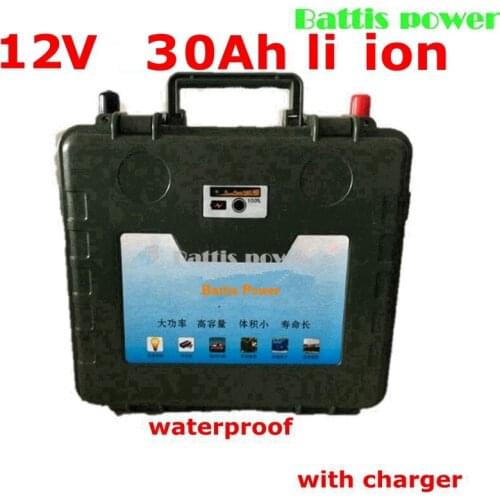 12v 30ah lithium ion battery li-ion 12v 30Ah battery backup power 18650 BMS for xenon lamp light golf trolley Solar + 5A charger