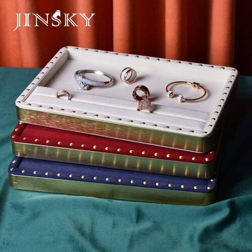New product willow nails rounded corners metal watch jewelry tray ring earrings necklace storage jewelry display tray