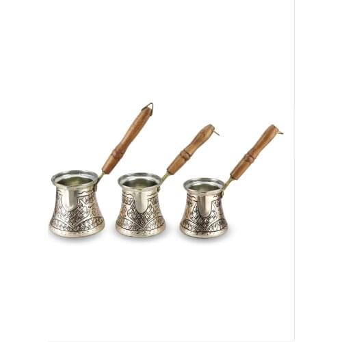 SONAYCOPPER Rose Flower Handmade Turkish Copper Coffee Pot